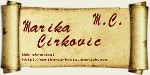 Marika Ćirković vizit kartica